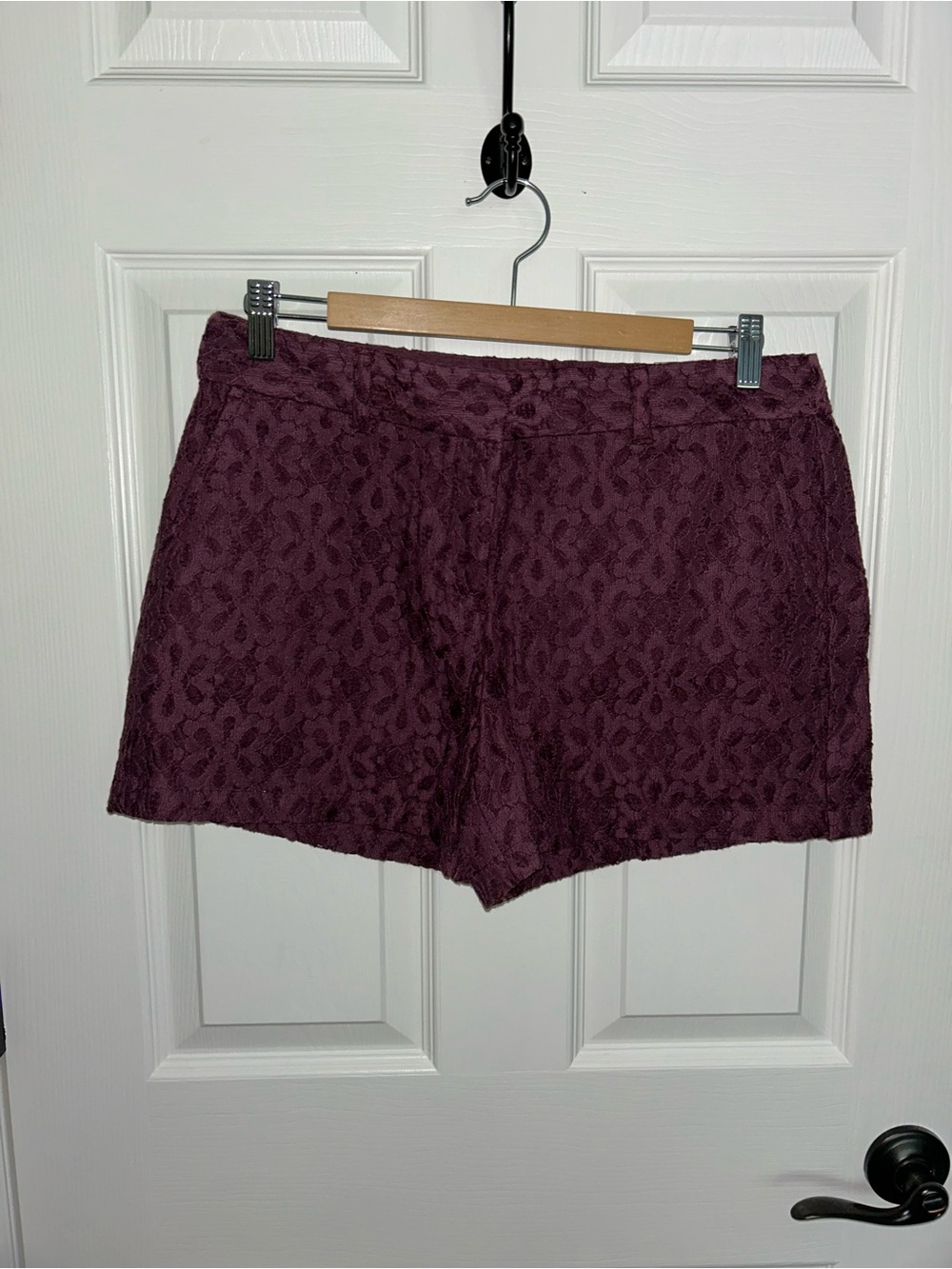LOFT Plum Floral Lace Shorts